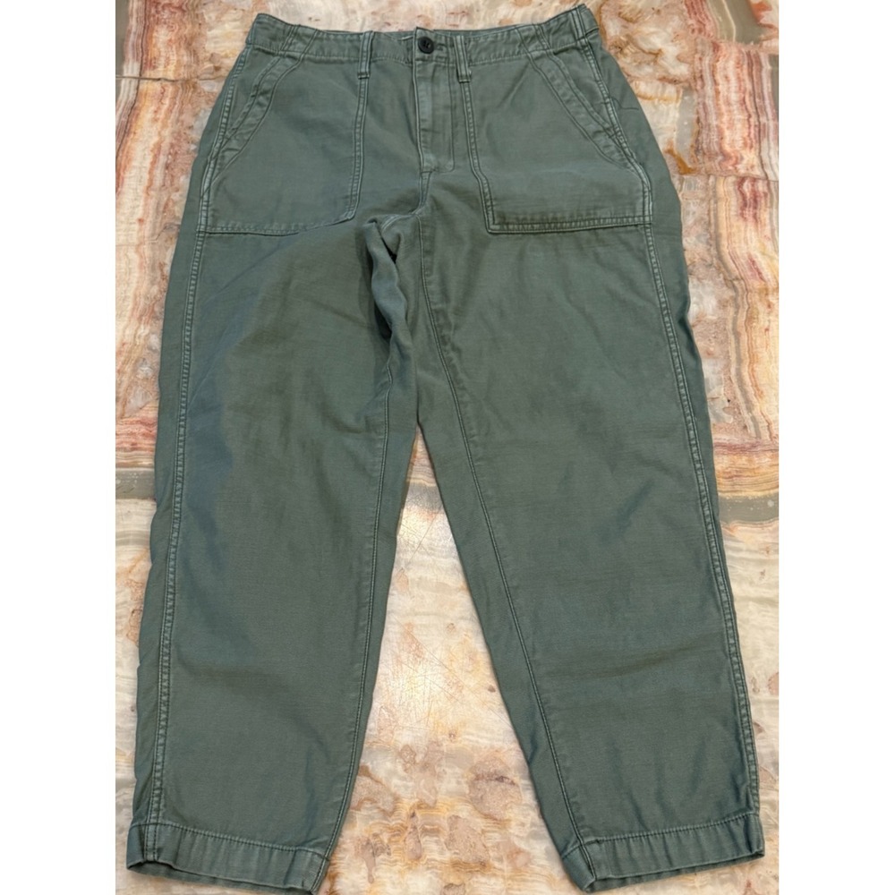 Madewell Womens Curvy Griff Tapered Fatigue Pants Dried Clover Relaxed Fit 27‎